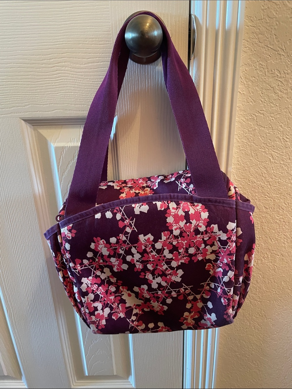 Purple Floral Insulated Lunch Bag
